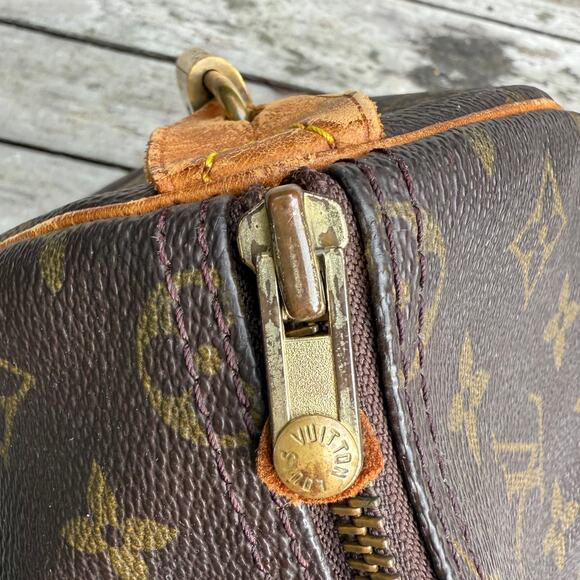w/ Lock & Key Louis Vuitton Monogram Speedy 35 Bag Vintage Preowned Duffel - Picture 10 of 13